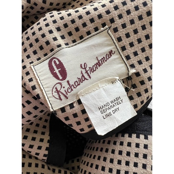 Richard Frontman Vintage 60s Brown Black High Neck Belted Sheath Dress Sz S/M? - Picture 9 of 15